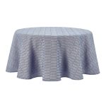 Martha Stewart Honeycomb Modern Farmhouse Tablecloth, Blue, 70" Round