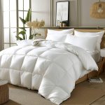DUMOS Down Comforter King size, Fluffy Duvet Insert, Hotel Feather Comforters, Lightweight Down Alternative Comforter Down Blanket, Classic White,