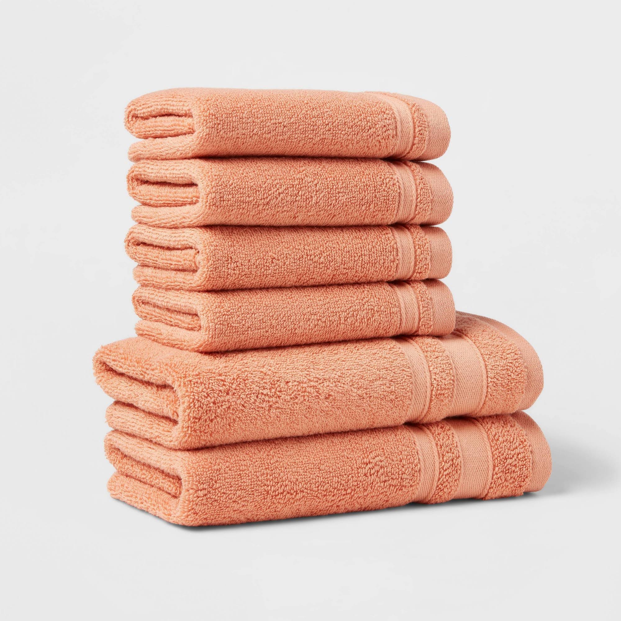 63f6c21b8609028fe80cef1f96bb48c789b267abfc32a272e9edef26d519d391.jpg 6pc Performance Bath Towel Set Coral - Threshold - Image 1