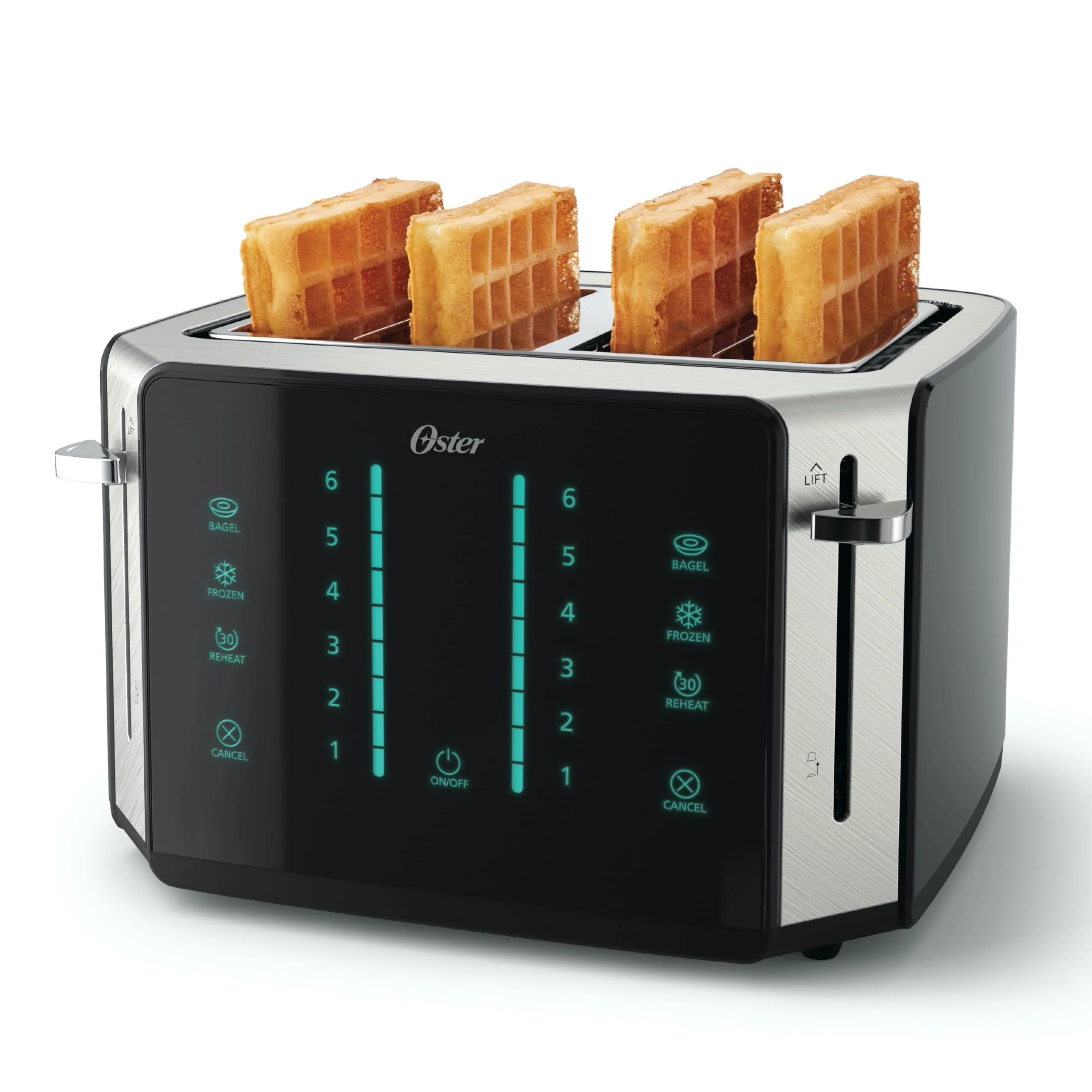 6406cf65c8268a89490bce2f168bfa35d050a8fec7e65a5c6fffffe366749861.webp Oster 4-Slice Toaster with Touch Screen - Image 1