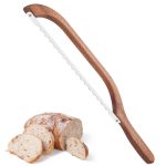 Uprichya Wooden Bread Bow Knife -16" Serrated Bagel Knife ÿ Sourdough Cutter Fiddle Bow Bread Slicer Knife for Homemade Bread, Premium Stainless Steel