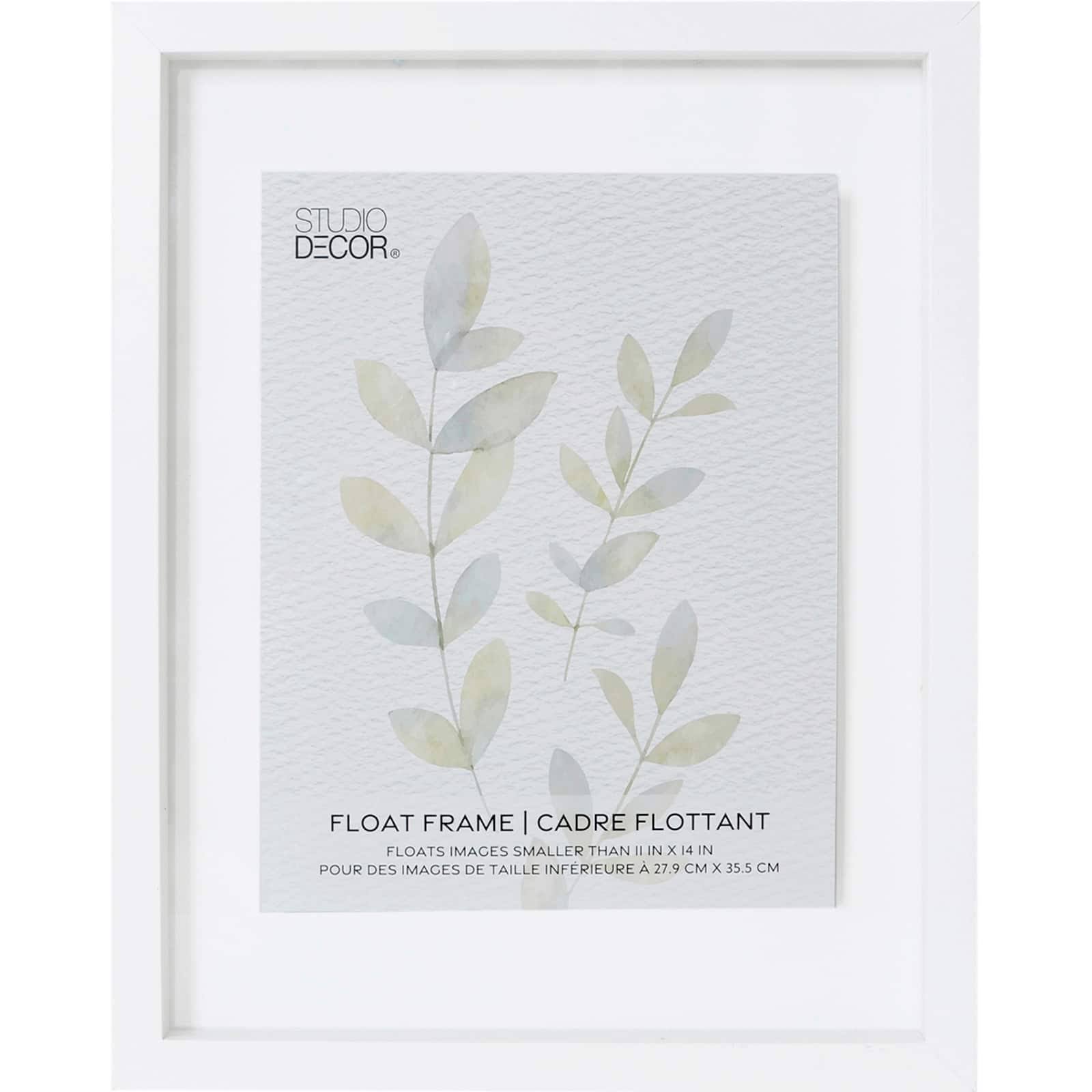 640d153a2a6945db80ce01831420fa53f561ae611c1729be6312d692f0ec9194.jpg Studio Decor 11" White Float Frame - Each - Image 1