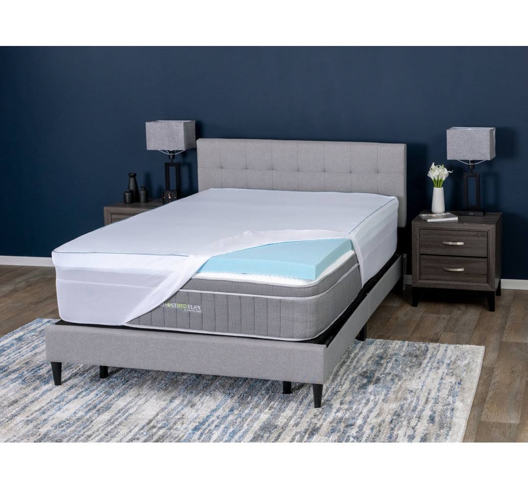 640e5b3febd89611fcba6ef1c8dd679934b9f31325cc10f6cbe9dc991bc89da0.jpg Aircool IQ 3" Memory Foam Mattress Topper GhostBed Bed Size: Queen - Image 1