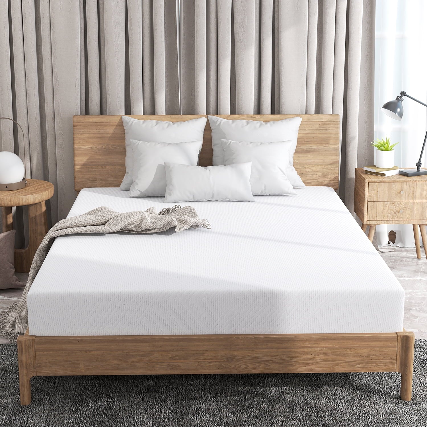 642a53aa330b8f6cefc12cf48c53e12b670949749dbb0e6799eb68cc5fea10a4.jpg Foam Mattress. 8 inch Medium Firm Mattress. Green Tea and Cooling Gel Infused Pressure Relief. CertiPUR-US Certified. Queen Size - Image 1