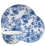 Godinger Banbury Porcelain 12-Piece Dinnerware Set - Blue