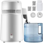 Water Distiller 750 Watt Purifier Filter 1.1 gal. Fully Upgraded Distilling Pure Water Machine with Handle White