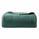 Eddie Bauer Herringbone Cotton Blanket - Twin - Green