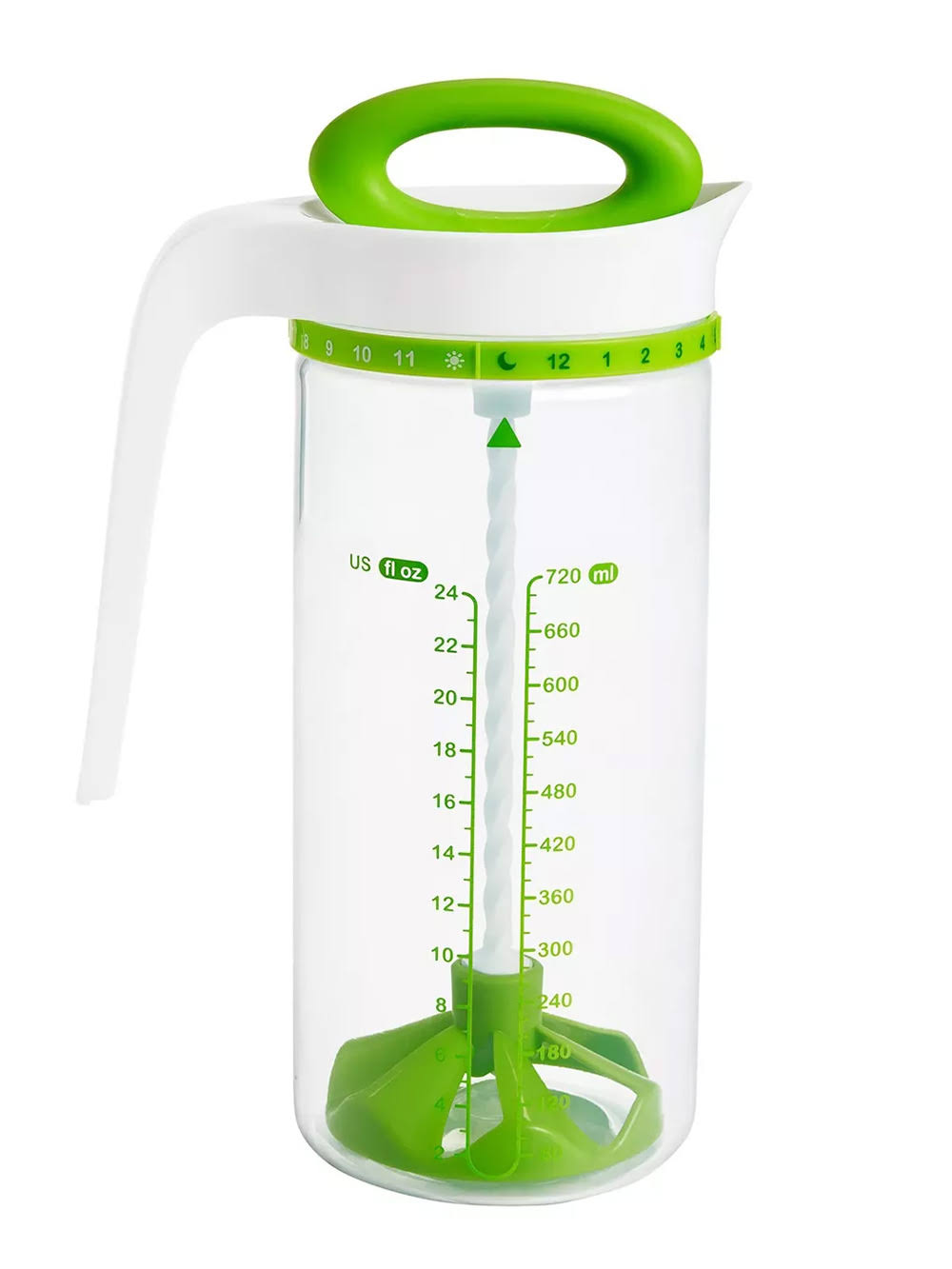 6461d6d8f12e90e0d5ba57d8d8a812a13ec5937f89cc394a4338465c7490280a.jpg Munchkin Smart Blend Formula Mixing Pitcher, Green, 24 Ounce - Image 1