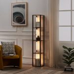 Fenlo Fancy - 64" Luxury Display Shelf with Dimmable LED Floor Lamp and 3 Brightness Levels