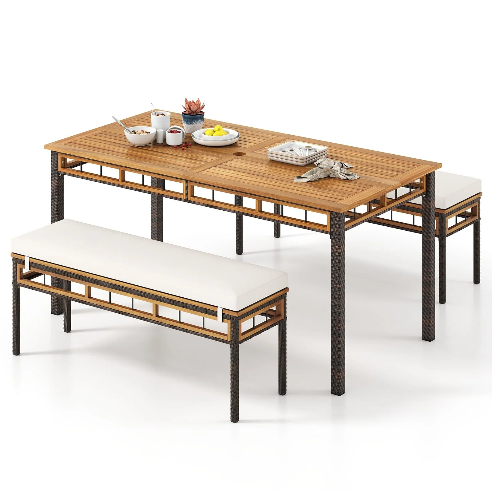 648199c42a7a660f1d9096002e77b6d2654ae7db6d86be9208da84e16a9aebc1.webp Tangkula 3 Pieces Wood Patio Dining Set - Image 1