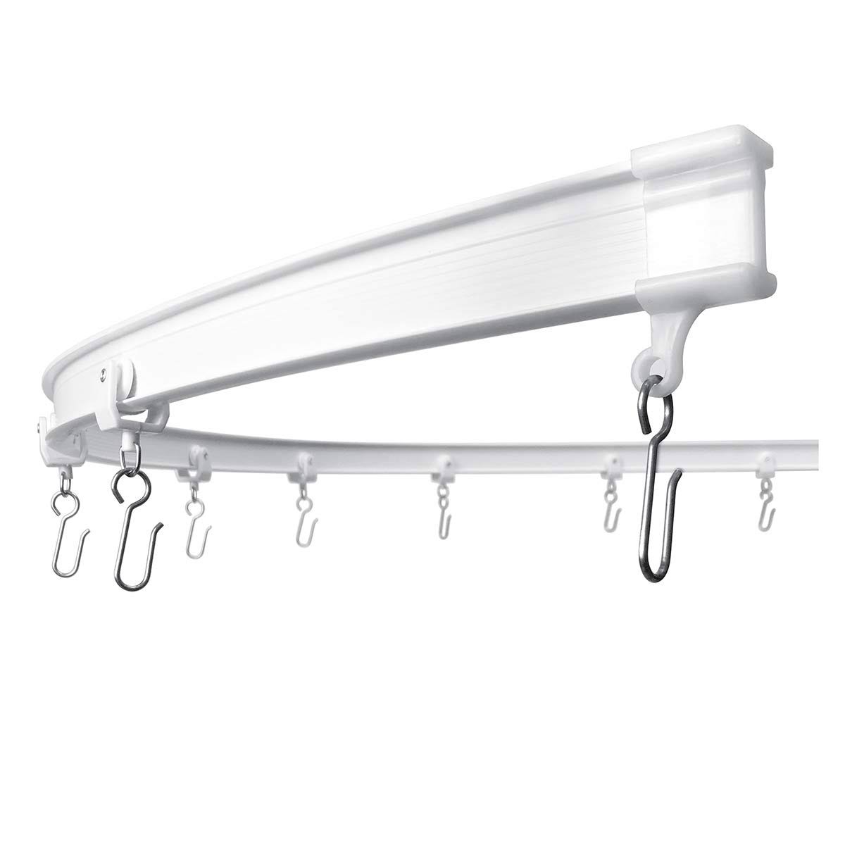 649bfdded88d7e24bf6a4df7cb3b1d5ad9094eeb7a8be7282f17ebda238a96c0.jpg KXLife Flexible Ceiling Mount Curtain Track (20 ft), Hospital Curtain Track System, Wall Divider Curtain, Room Divider Ceiling Track System White - Image 1