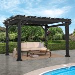 12x10 Stratford Traditional Steel Pergola with Sail Shade Soft Canopy