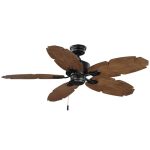 Hampton Bay 32719 Lillycrest II 52 in. Indoor/Outdoor Matte Black Wet Rated Ceiling Fan with 5 Weather Resistant QuickInstall Blades