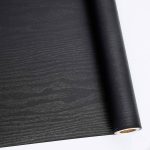 Abyssaly 17.71" x 78.7" Black Wood Contact Paper Decorative Self-Adhesive Film for Furniture Real Wood Tactile Sensation Surfaces Easy to Clean