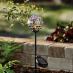 Better Homes & Gardens Solar Powered Multi-Color Mosaic Glass Gazing Stake Light