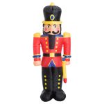HOMCOM Inflatable Christmas Outdoor Lighted Yard Decoration, Nutracker Toy Soldier, 6' Tall, Black