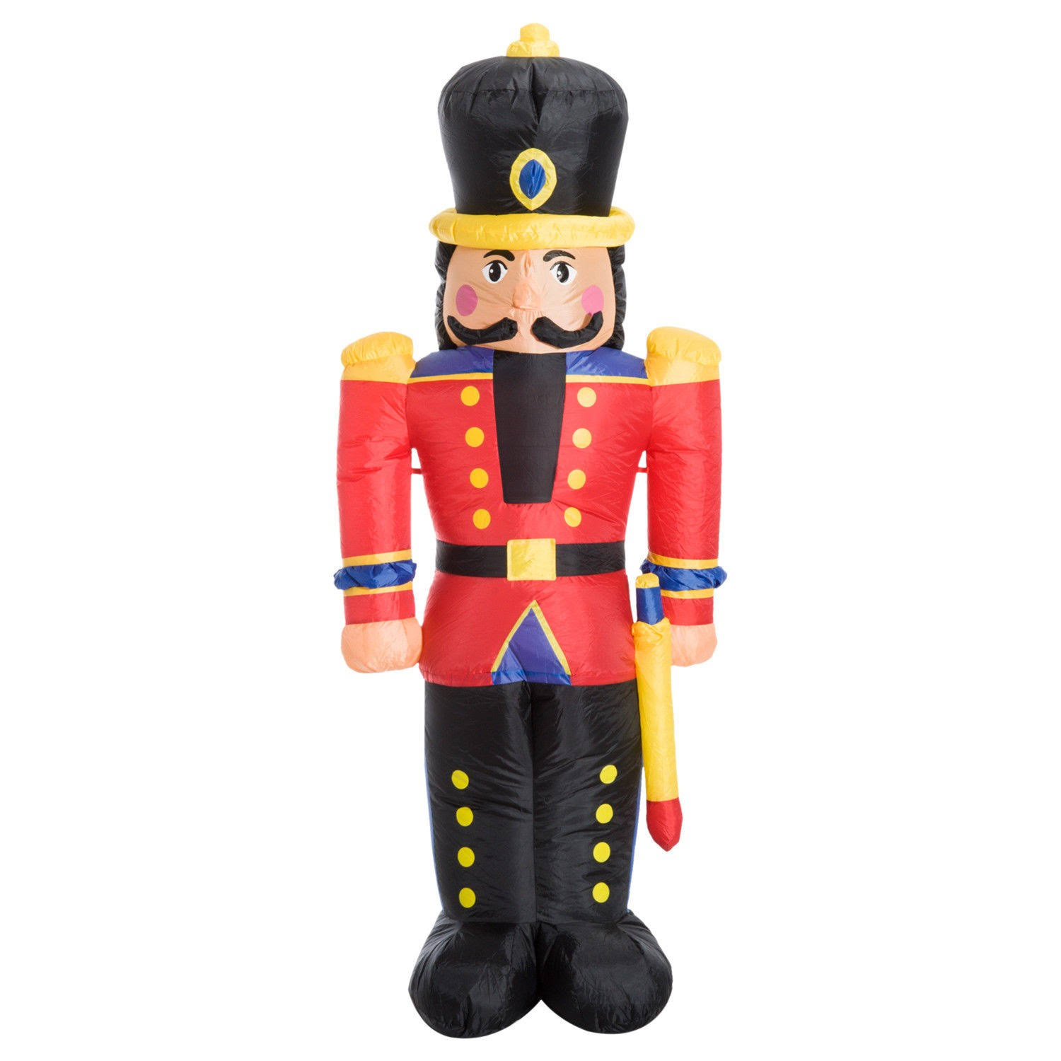 6523031926b458696d20934f93331f9001c231f78bdf8ceb7b4b626ac351fa24.jpg HOMCOM Inflatable Christmas Outdoor Lighted Yard Decoration, Nutracker Toy Soldier, 6' Tall, Black - Image 1