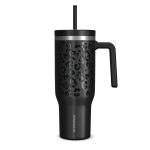 Hydrapeak Voyager 40oz Tumbler with Handle and Straw Black Leopard