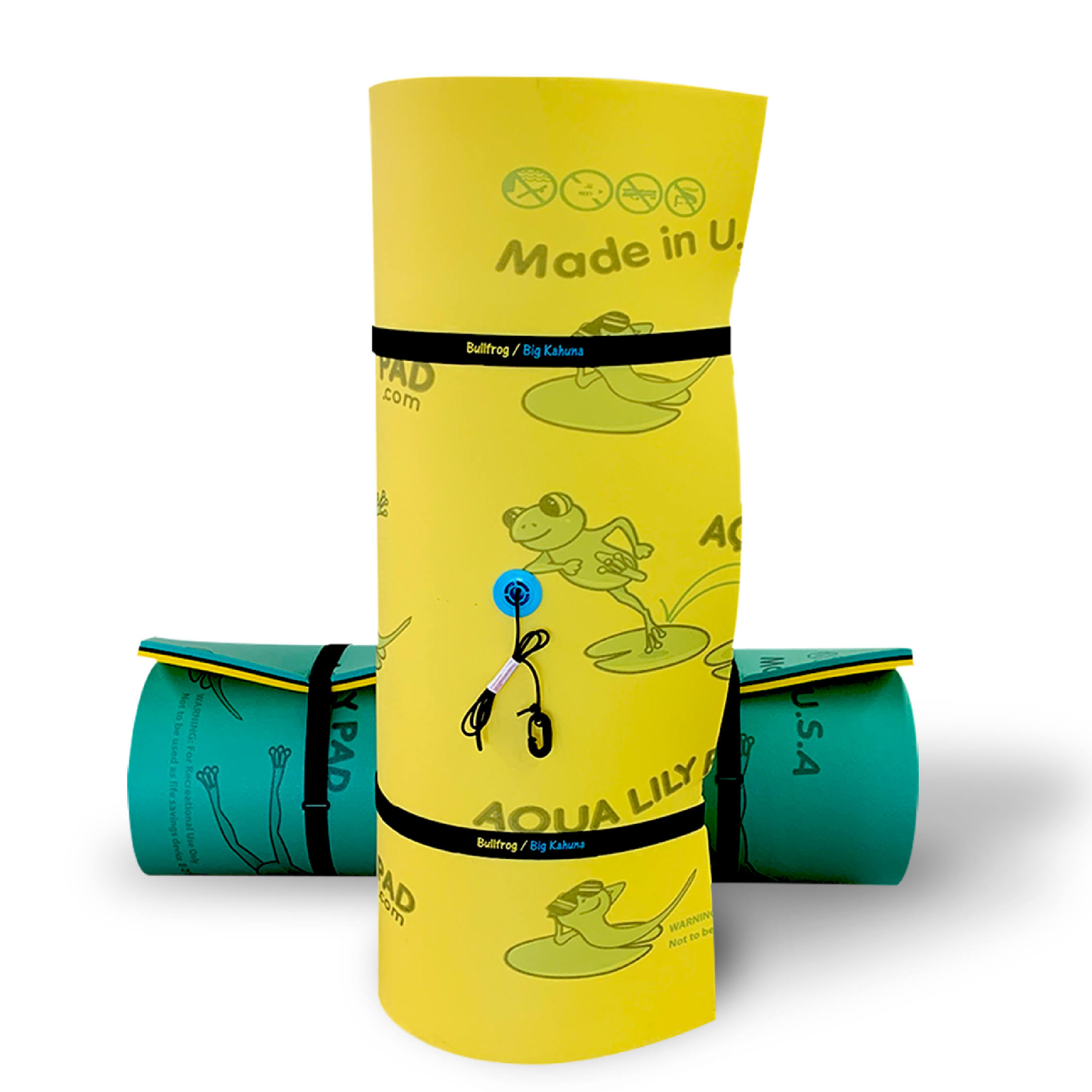 Aqua Lily Pad 15ft Bullfrog Water Playground Floating Foam Island, Yellow