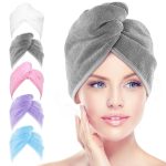 AIDEA Microfiber Hair Towel Wrap, 5 Pack Hair Turbans, Super Absorbent Quick Dry Hair Towel Wrap for All Hair Types Anti Frizz, 26"�G10"