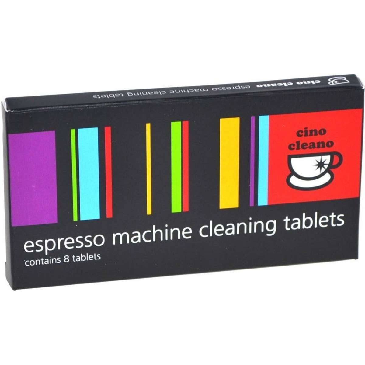 6548b998a9e99bfaf0479b858e23737d24f6a932b950070f44445bd14d3ff1a5.jpg Cino Cleano Espresso Machine Cleaning Tablets 8 Count 25889 - Image 1