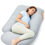 Momcozy Pregnancy Pillows with Cooling Cover, U-Shaped Full Body Maternity Pillow for Side Sleepers 57 inch Gray, Size: One 57 inch