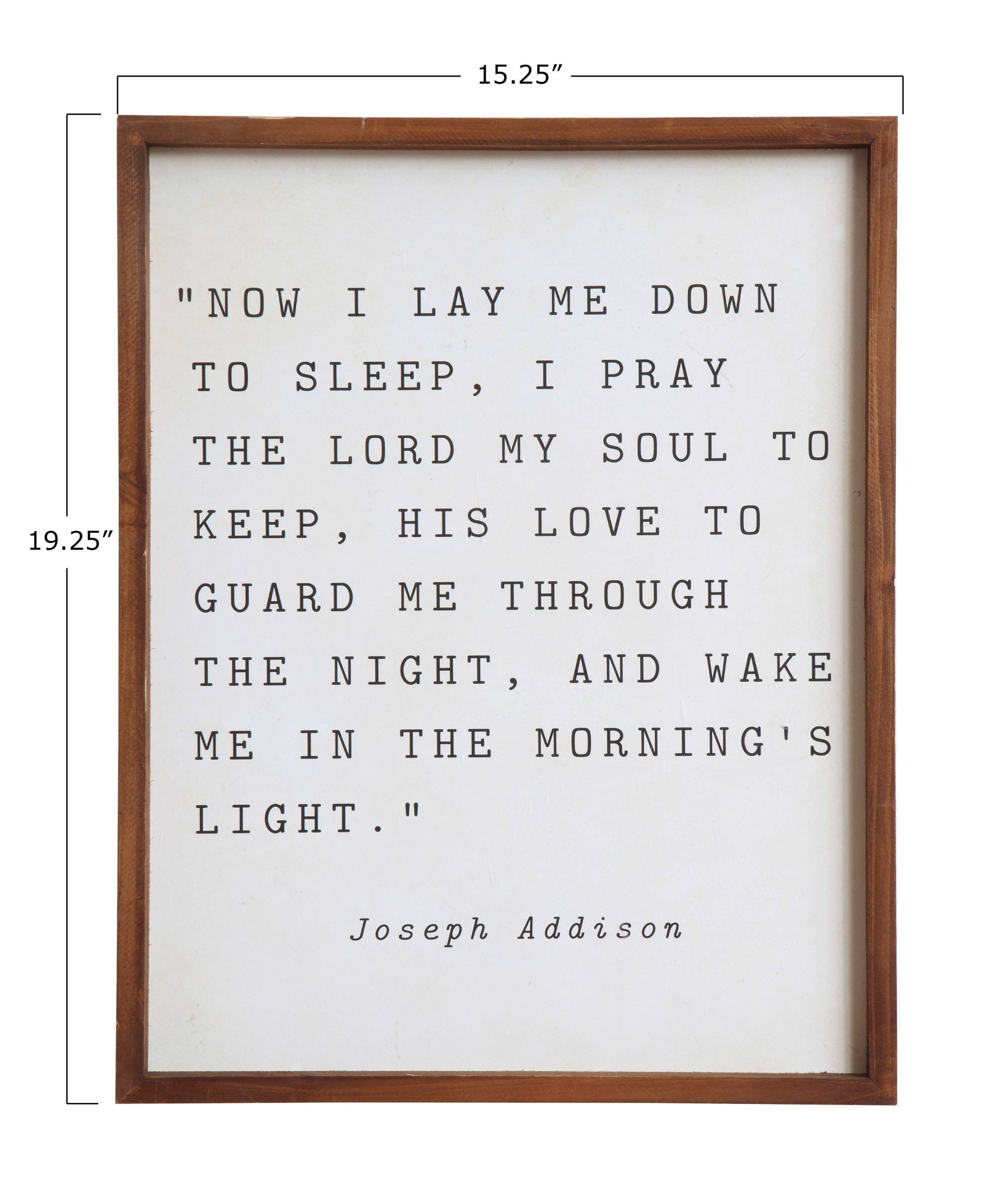 656f083e6afde04bac8cfce7a40381a44202340fbf17ea49f9f46805294b9379.jpg Now I Lay Me Down to Sleep Wood Framed Wall Decor - Image 1