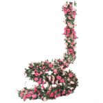 Miracliy 8 Pcs 66 ft Flower Garland Fake Rose Vine Artificial Pink