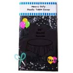 Evershine (12-Pack) Heavy Duty Plastic Table Covers Tablecloth (Reusable) (Round 84", Black)