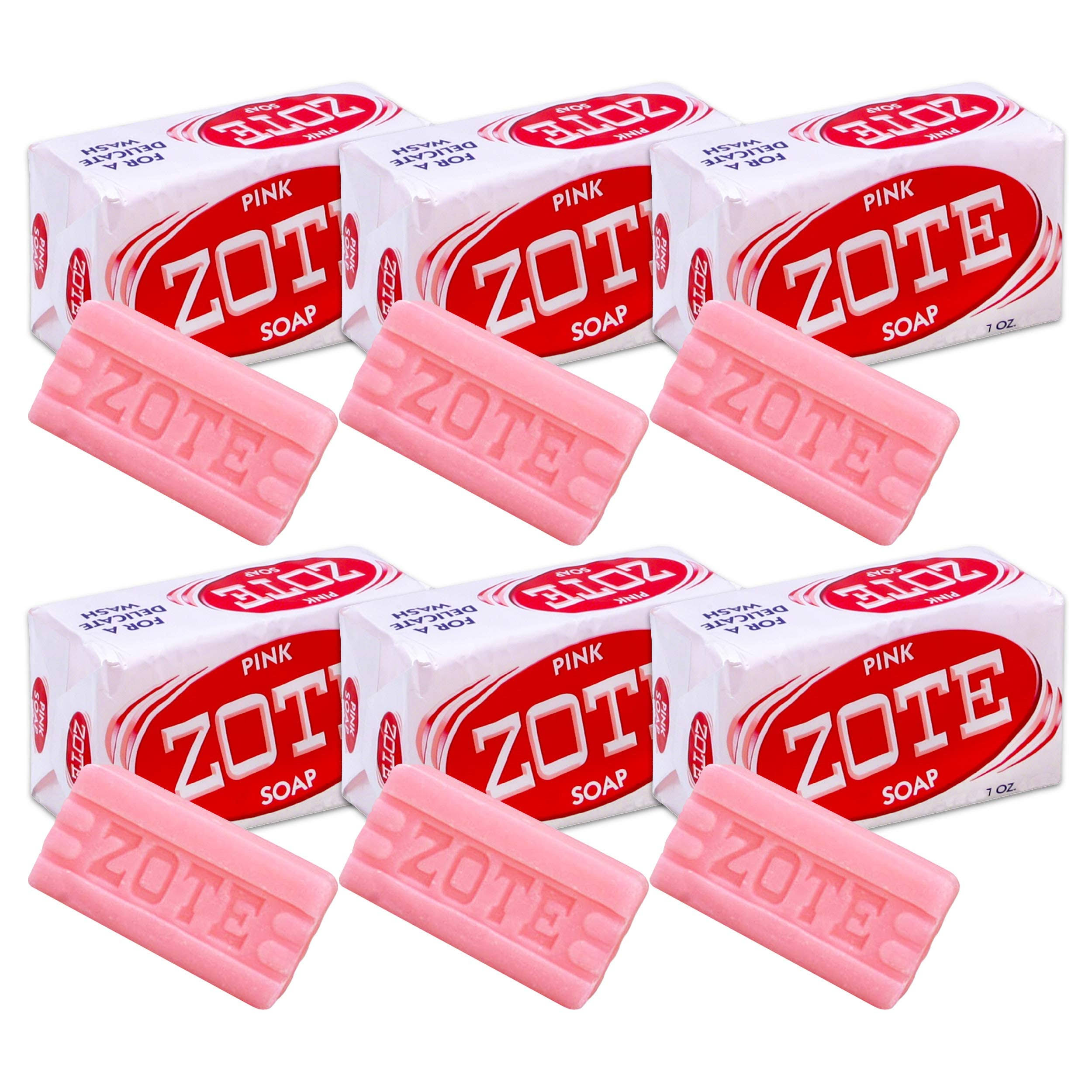 65b2bf3ad96ccc0f673d7b795cfb10134a254dbbfcedf813fe135771c174061c.jpg Zote Laundry Soap Bar - Stain Remover - Catfish Bait - Pink - 7 oz (200g) Each (6 Bars) - Image 1