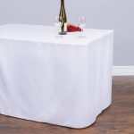 Linentablecloth 6 ft Fitted Polyester Tablecloth White
