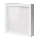 Muzilife 8x8 Shadow Box Picture Frame with Linen Board - Deep Wood & Glass Display Case Ready to Hang Perfect to Display Baby