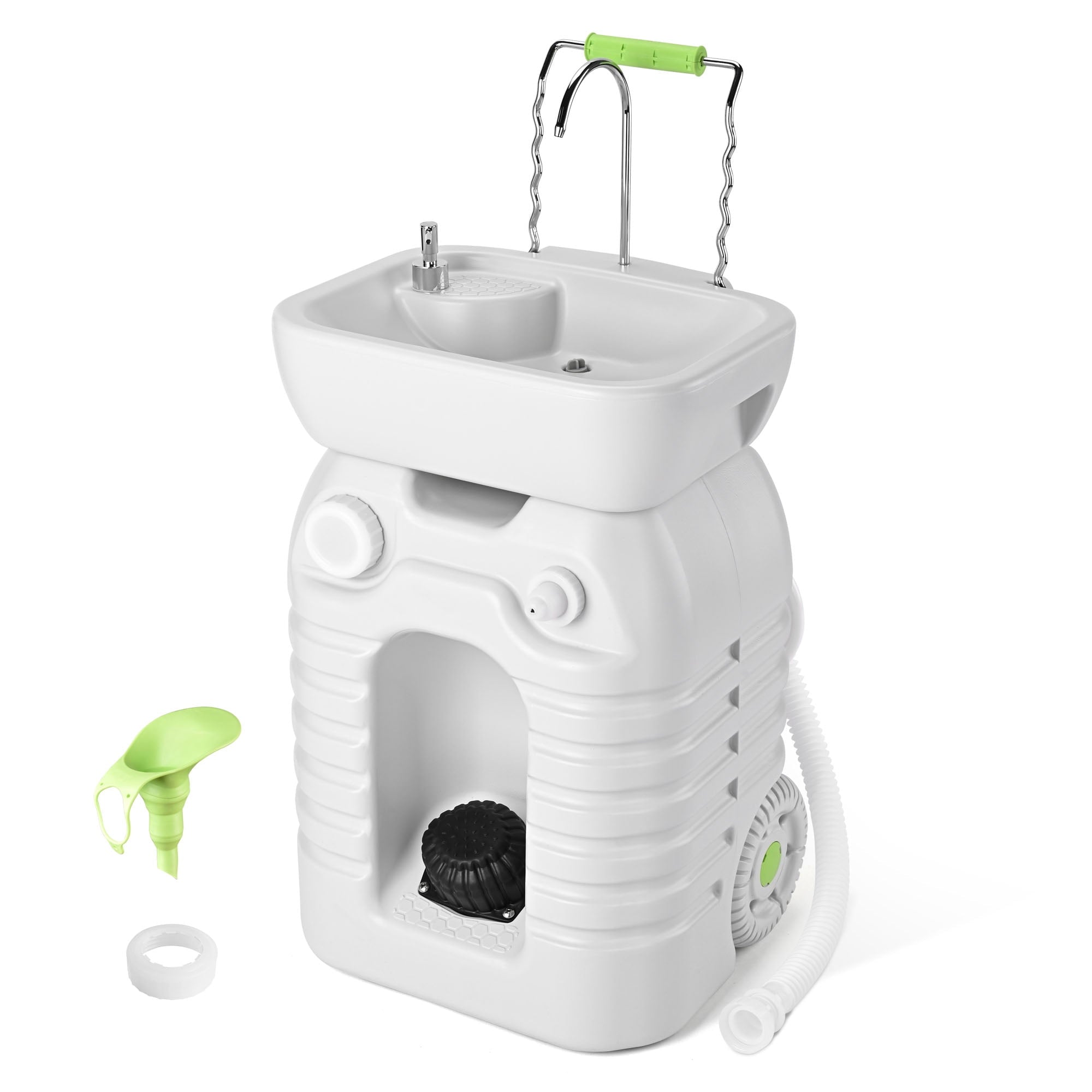 65cf3098641378f12cc73106bff336a2b87729c6bd3e2c79a54e98189f2676f4.jpg Hand Wash Station Portable Wash Sink Basin Stand 12 Gallon 45L Camping Garden - Image 1