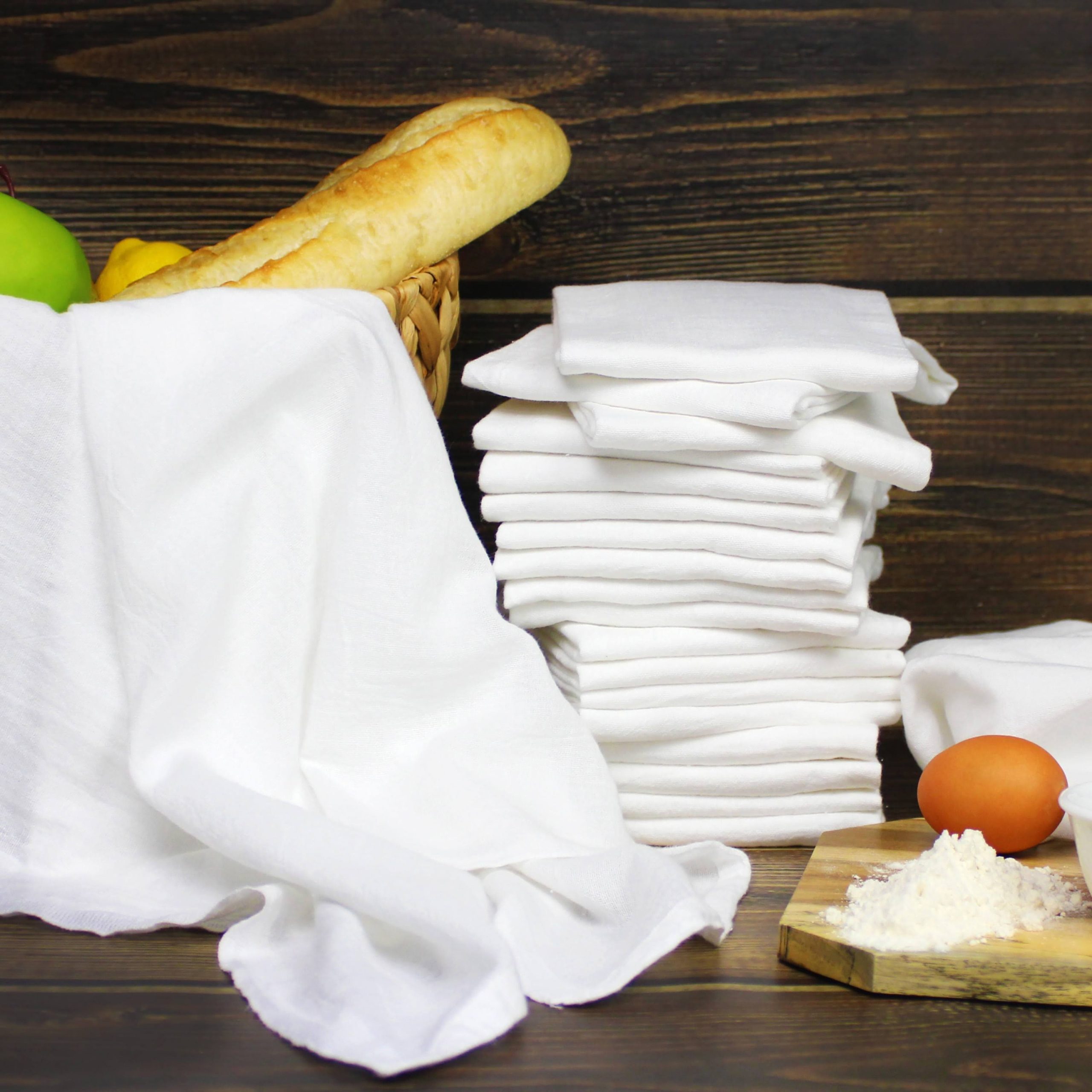 660a123bf469021e60d8de4ab8a39fb47c97ef847504c1a9f999d0791e85dd2c.jpg Mainstays 20 Pack, Flour Sack Kitchen Towel Set, White, Size: 28 x 29 - Image 1