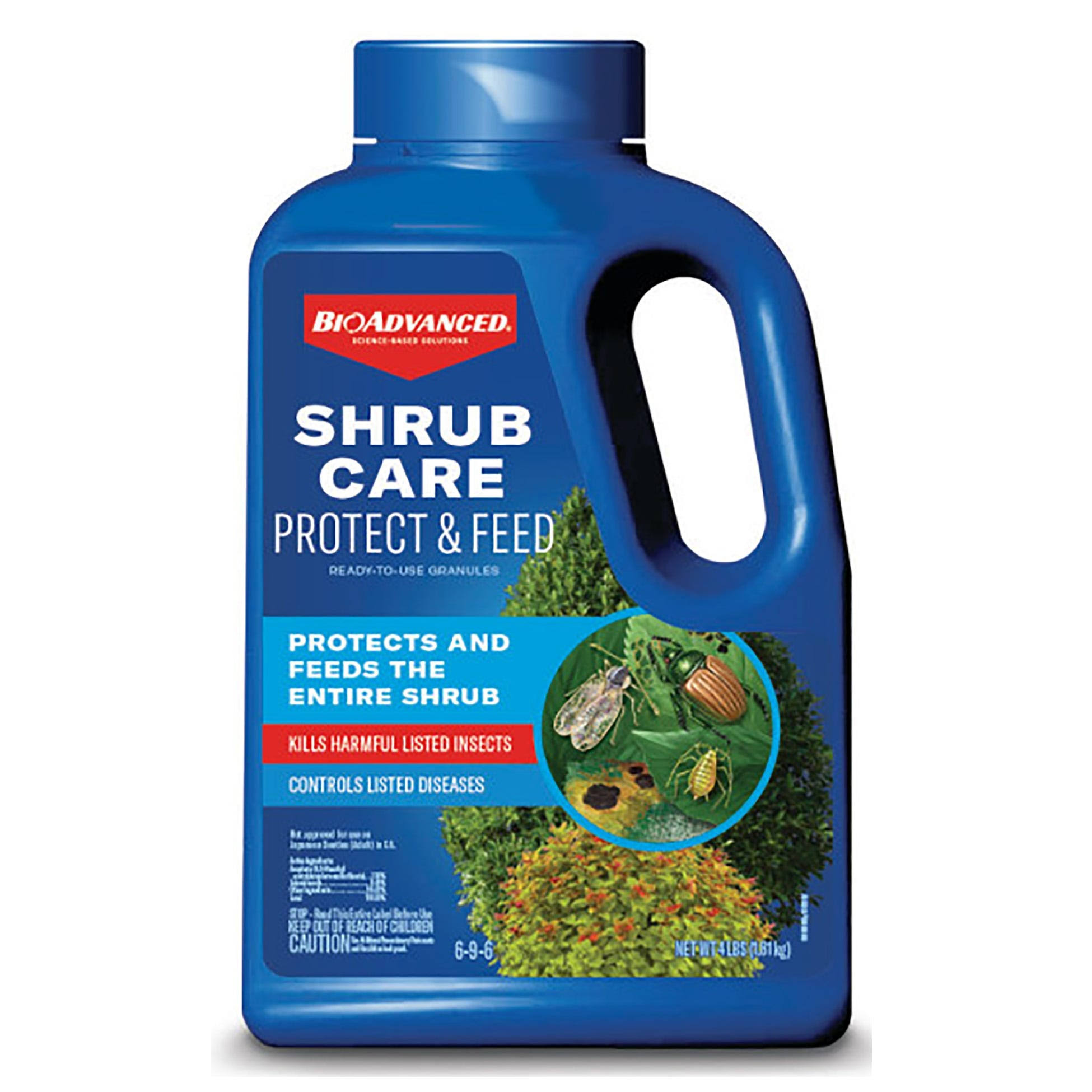 660bebccd5cddbe9737d6ed1d3fd05c5fd7416c485f87e96377081227f1d9be4.jpg BioAdvanced Shrub Care Protect & Feed Granules - 4 lb - Image 1