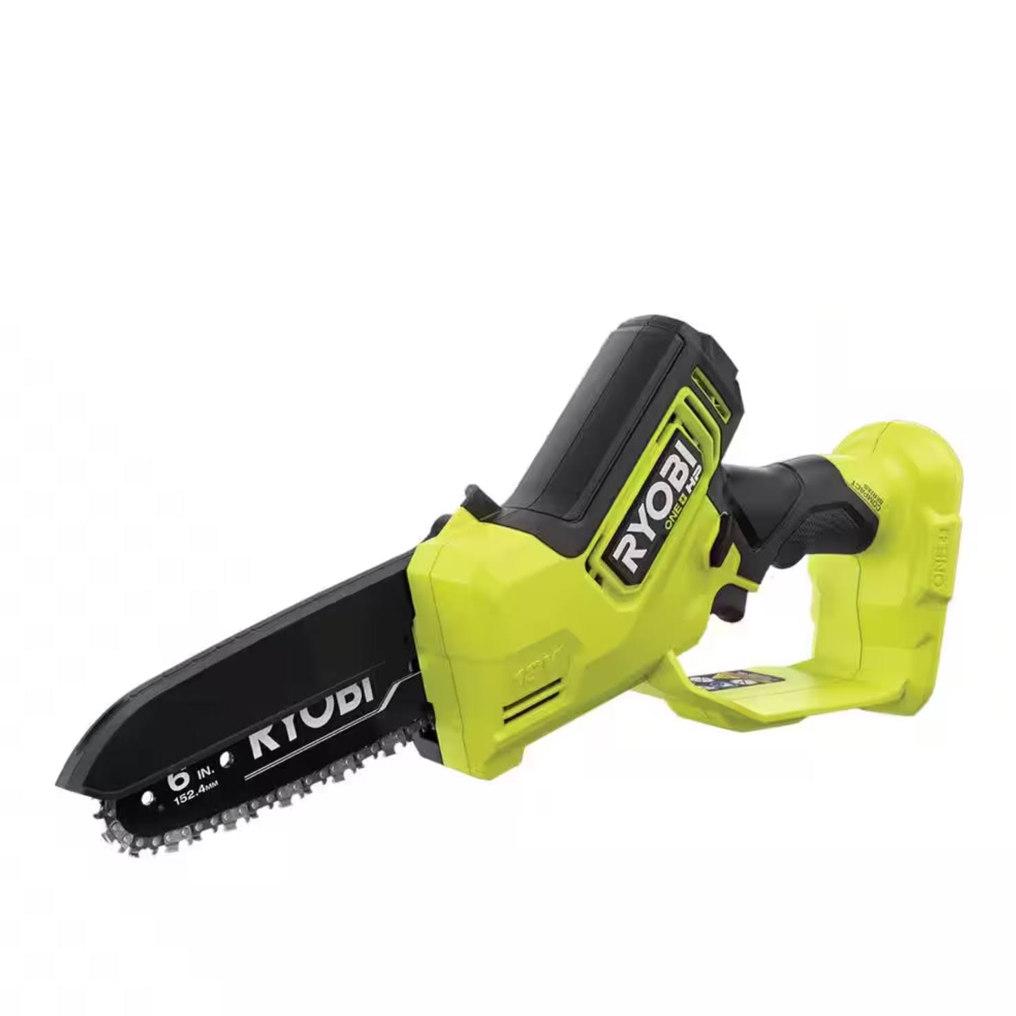 662e88b22e99079b1641bddf0fcd14d0551c32c4afe50063996734440031460c.jpg Ryobi One+ HP 18V Brushless 6 in. Battery Compact Pruning Mini Chainsaw (Tool Only) - Image 1