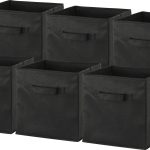 6 Pack - SimpleHouseware Foldable Cube Storage Bin, Black