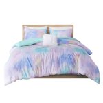 Intelligent Design Cassiopeia Twin/Twin XL Aqua Watercolor Tie Dye Printed Duvet Cover Set