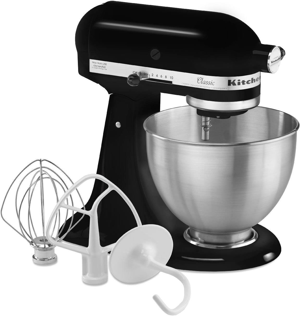 6697b87bf8db23c66ac3492f64fab1bf342244cce3eb3b5b4b87be533c3bd329.jpg KitchenAid Classic Series 4.5 Quart Tilt-Head Stand Mixer Onyx Black - Image 1