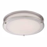 Hampton Bay HB1023C-35 Flaxmere 11.8 in. Brushed Nickel LED Flush Mount Ceiling Light with Frosted White Glass Shade