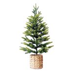 Celebrations 24 in. Hyacinth Basket Base Indoor Christmas Decor, Green
