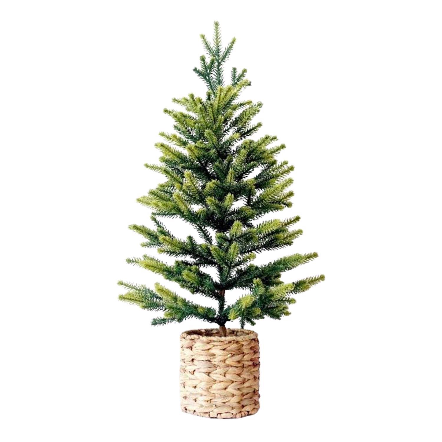 670d75627647f3c533f936d597b77acf213cf639feec0c1ad4dd8e260dd3e3f5.jpg Celebrations 24 in. Hyacinth Basket Base Indoor Christmas Decor, Green - Image 1