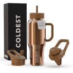 Coldest Tumbler with Handle and Straw Lid | 3 Lids Insulated Reusable Stainless Steel Water Bottle Travel Mug | Gifts for Women Him Her | Limitless