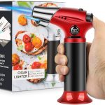 Tencoz Blow Torch Professional Kitchen Cooking Torch with Lock Adjustable Flame Refillable Mini Blow Torch Lighter for BBQ Baking Brulee Creme Crafts