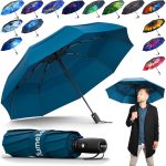 TUMELLA Strongest Windproof Travel Umbrella (Compact, Superior & Beautiful), Small Strong But Light Portable and Automatic Folding Rain Umbrella,