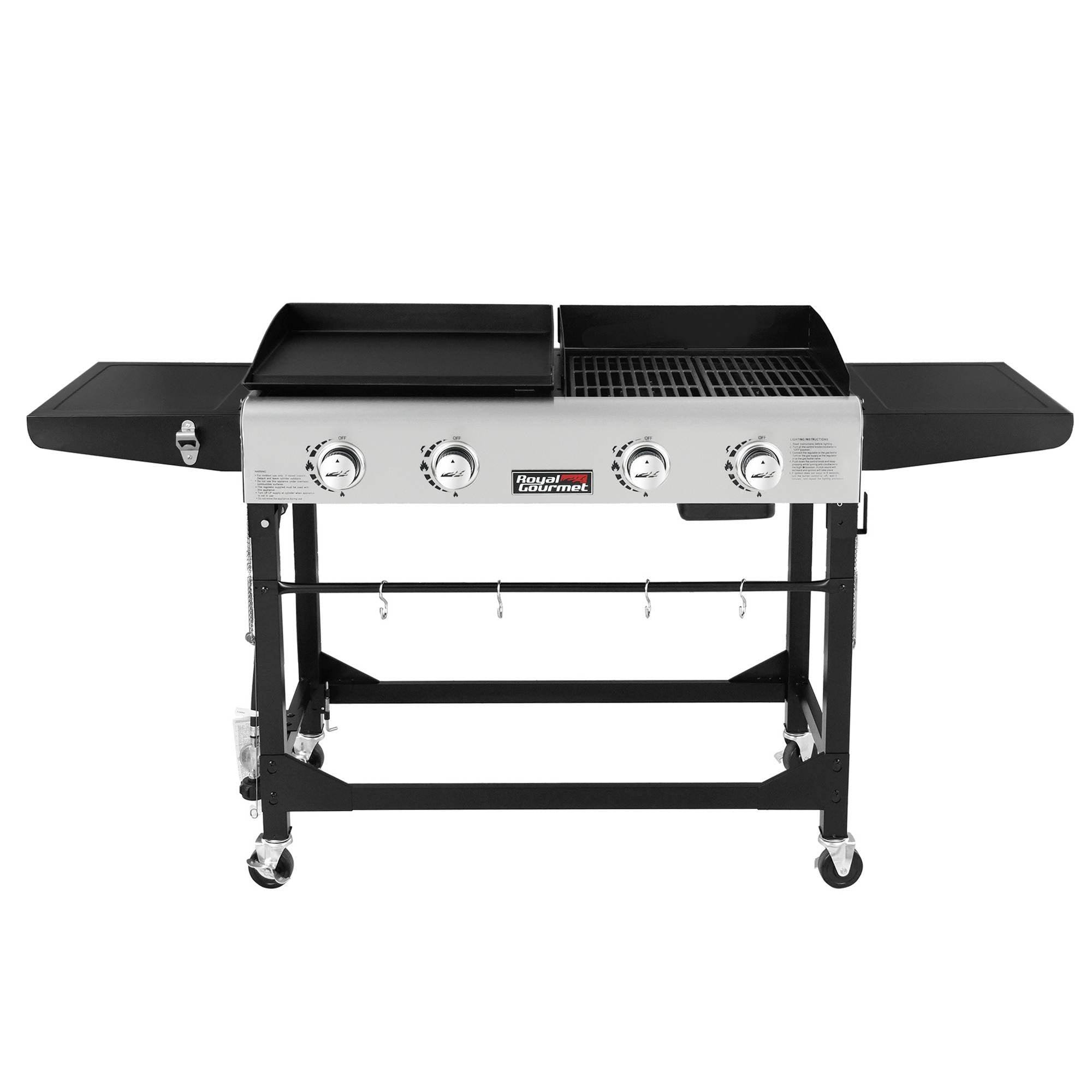 6778f651a4ff891f9a76d50af8c2c2dcb75539473b3bfc97460de835122010a0.jpg 4-Burner Portable Gas Grill and Griddle Combo | Royal Gourmet - Image 1