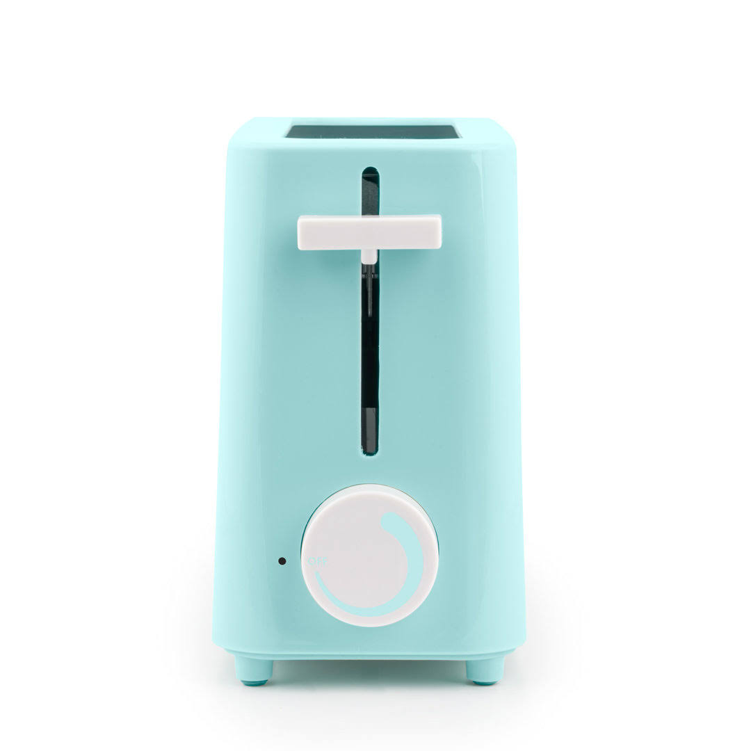 67c56b08d22467100a955c5ca85ea36c05423390ec91a84589ab29fe2d82f854.jpg Nostalgia MyMini Single Slice Toaster ,Aqua - Image 1
