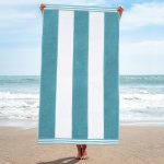 Superior Oversized Cabana Stripe Cotton Jacquard Beach Towel, Set of 2