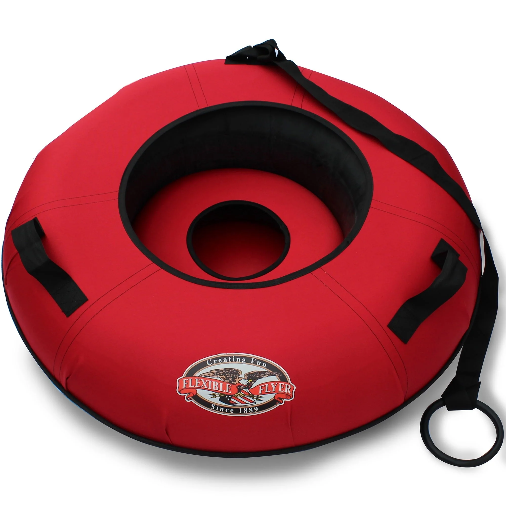 67d1365fe56de14685d89801cdcf6a7d536d1adc6ab09c3ab4a820b1f2c7f33e.webp Flexible Flyer Heavy - Duty Snow Tube. Hard Plastic Bottom Inflatable Sled - Image 1