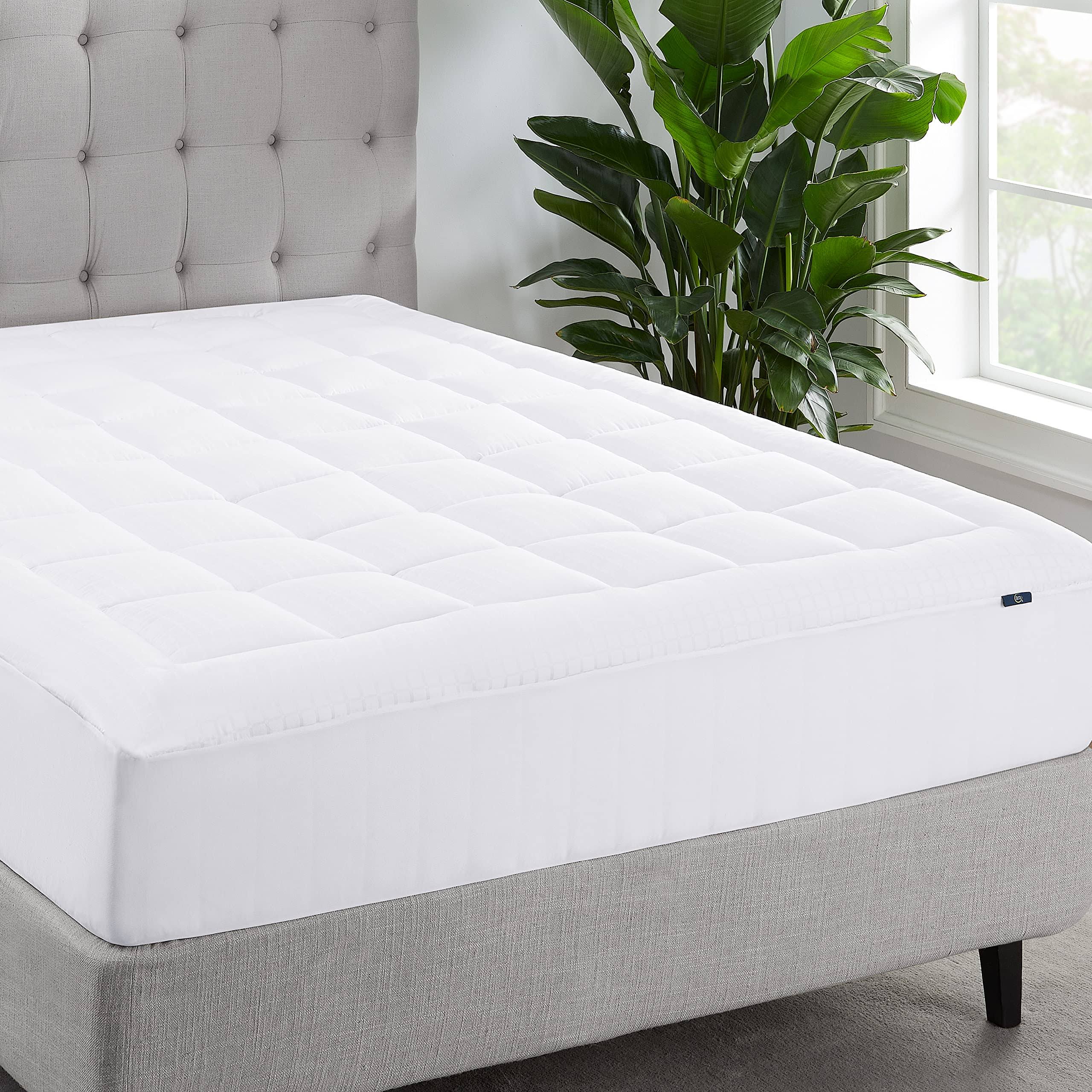 67fa5b54867cef20000616475bf939d887df52d8853830c4228c47e89c10a72c.jpg Serta ComfortSure Full Mattress Cover, Fitted Pillow Top Mattress Pad, Super Soft and Breathable Quilted Cotton Protector with 18" Elastic Deep - Image 1
